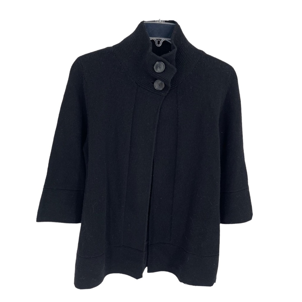 Patagonia Lambswool 2 Button Mock Neck Sweater Cardigan Black Size Medium